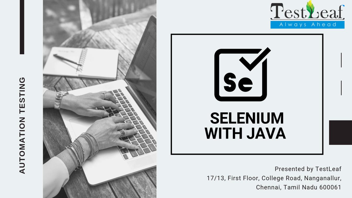 Testleaf1's tweet image. Real Time Selenium Training in Chennai with expert trainers. Seats filling fast....visit: testleaf.com to Register Now!
#8Weekends_of_course_duration
#10years_of_experience_Trainers
#Real_Time_Projects
#Interview_Preparation
#Resume_Editing
#complete_Hands_on_Practice