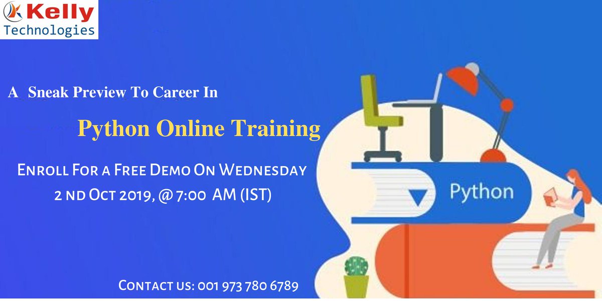 manasa50484663's tweet image. /
Book Your Seat For #OnlinePython Free #Demo Session By Experts At #KellyTechnologies Scheduled On 2nd Oct at 7AM
Free Registration:
forms.gle/suZjHCdYmAj21E…
For More Details:
kellytechno.com/Online/Python-…