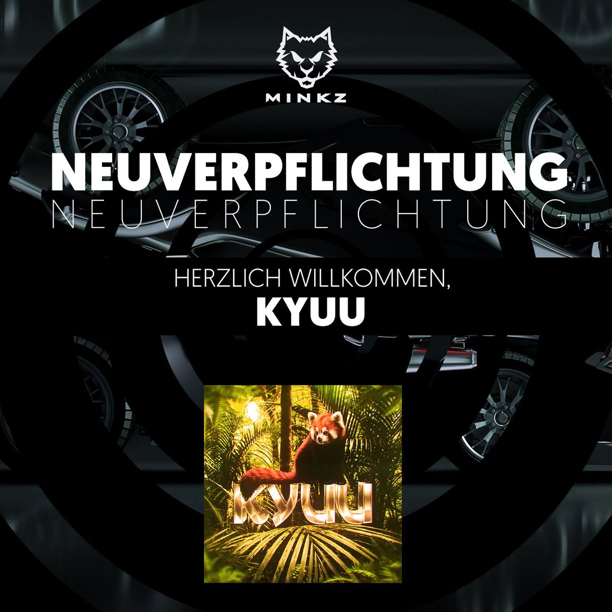 MinkzGaming's tweet photo. Weiter geht's! Neuverpflichtung Nummer zwei im Roster unseres ersten #RocketLeague-Teams. Zu @Quantix_ und @Gnagflow06 stößt ab sofort @Kyuu_RL! Heute um 21:30 Uhr folgt dir Feuertaufe gegen @GHG_Crew in der @NitroLeagueRL. Wir freuen uns, dass du da bist, Kyuu! Welcome! #esports https://t.co/de9wmPyQTu