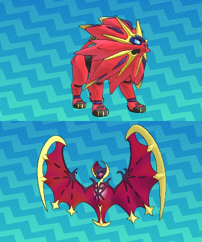 LF: An event shiny Lunala. FT: Event shiny Solgaleo : r/PokemonHome