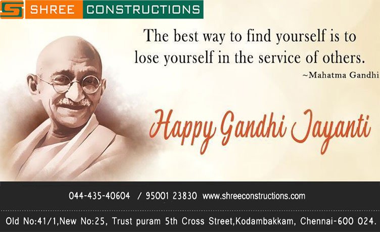 ShreeConstruct7's tweet photo. Advance Gandhi Jayanti wishes to all. #ShreeConstructions https://t.co/hhrpwWRJ4W