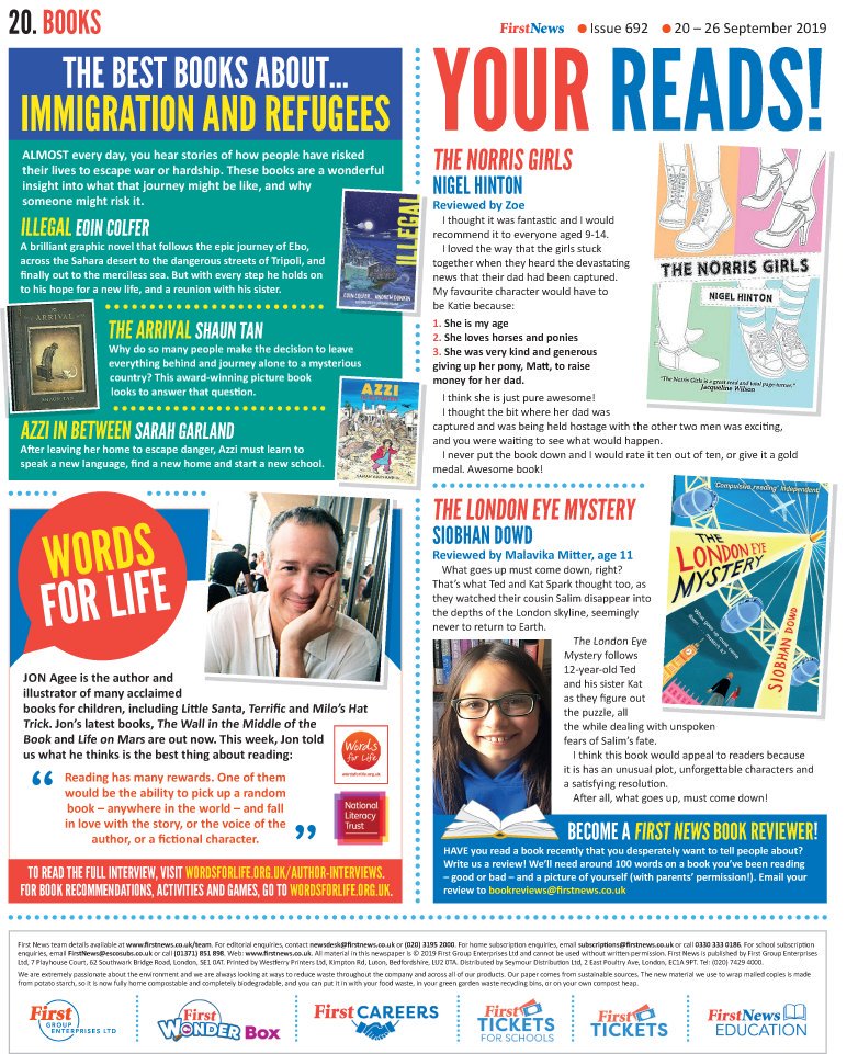 What a fantastic #BookReview of #TheNorrisGirls in last week's issue of #FirstNews and what an honour to be next to other #GreatReads like #TheLondonEyeMystery 📚