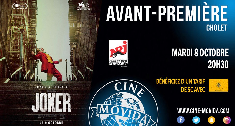 Il reste encore des places pour l'AVP du "Joker" demain soir à 20h30 ! 5€ la place avec votre carte de fidélité activée ;)