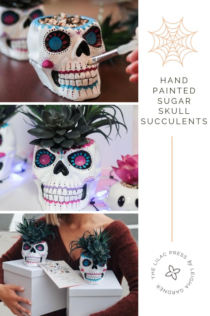 Halloween greeting cards - just to make you smile...Crafting up some Halloween care packages, including these hand painted sugar skulls and <a href="/amgreetings/">American Greetings</a> Halloween cards from <a href="/Star_Mrkt/">Star Market</a>! Click for the full tutorial! #ad 
thelilacpress.com/trick-or-treat…