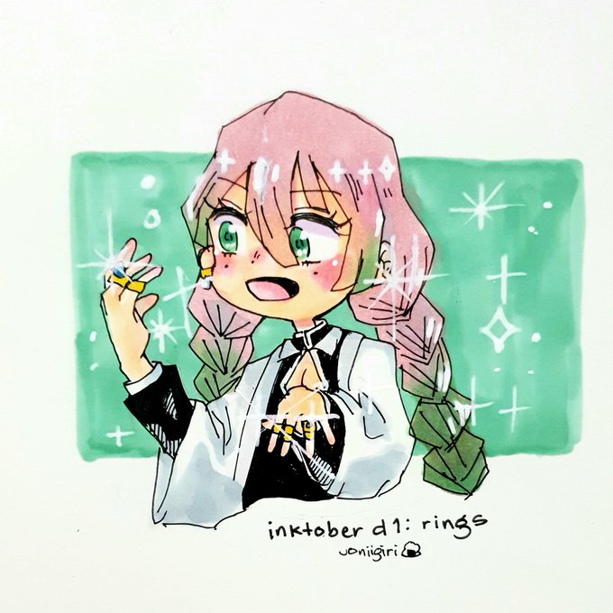j🌏niさんがTwitterに投稿した甘露寺蜜璃(鬼滅の刃)のイラスト。