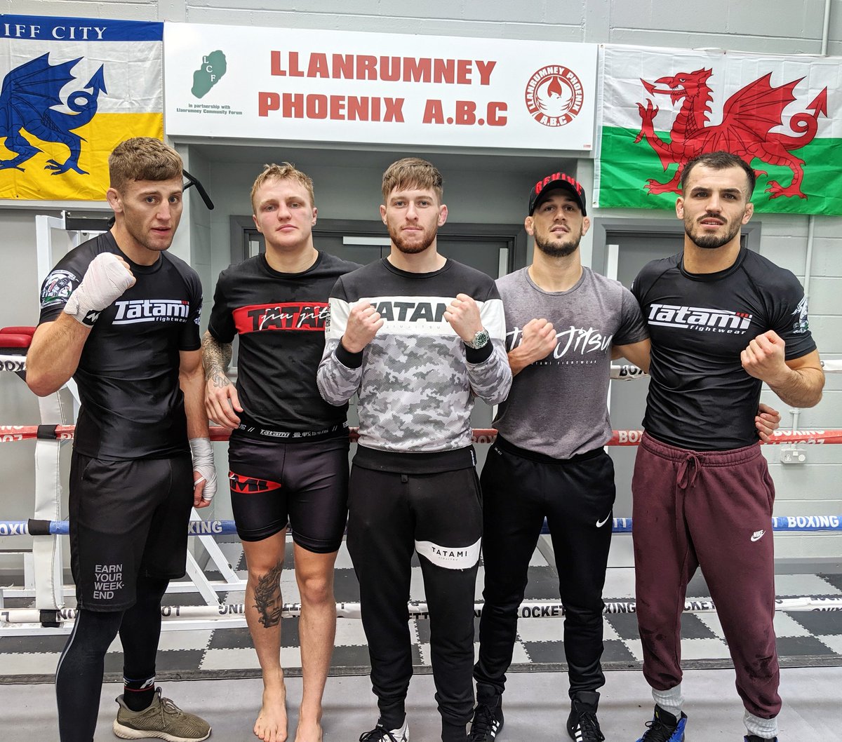 CageWarriors's tweet photo. Welsh warriors out in force for our #CW108 media day in Cardiff. 📷

@ObanElliott_ 
@MasonJones1995 
@jackshoremma 
@crazyhorsemma 
@jordanpeake2 

Less than 2 weeks til fight night! https://t.co/IxS71C7Syz