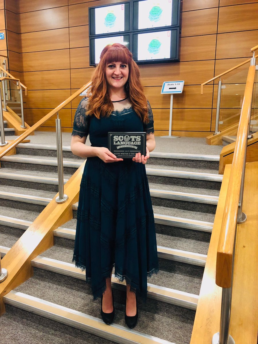 Congratulations to Morna Young who has won the Scots Writer O the Year Award, sponsored by Scots Language Centre at the Scots Language Awards 2019!

Well done quine 🎉🎉🎉
