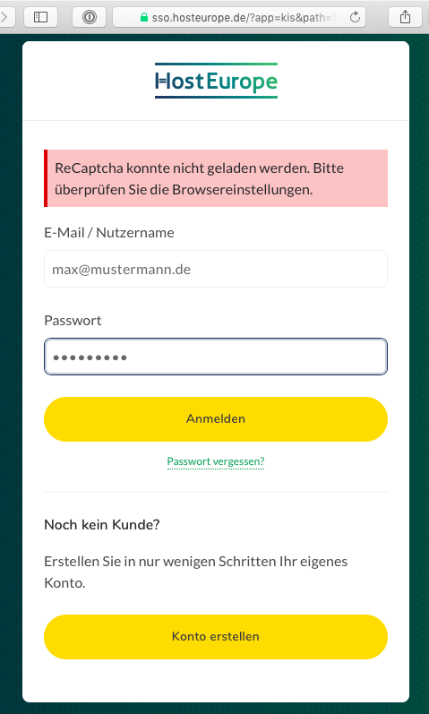 daftmilk's tweet photo. @hosteurope please fix login https://t.co/o86qAOEgSW