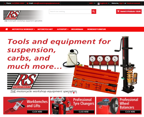 GREAT NEWS - Our new website is up and running, featuring all the motorcycle workshop equipment you may need from Tyre Changers and Lifts to Bespoke Cabinets and Workshop Design - rsworkshopequipment.com - check it out! Trade Enquiries always welcome...