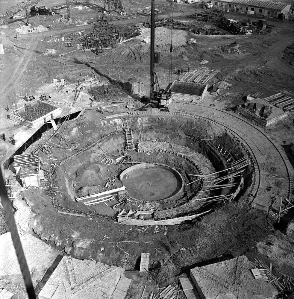 Закладка фундамента Останкинской телебашни, 1961 год