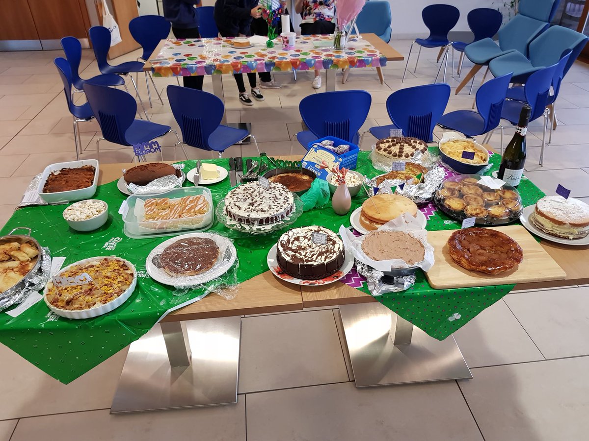select_linda's tweet photo. What an amazing selection of baked goods, sweet and savoury in celebration of the big @macmillancoffee morning at @Updates_SELECT HQ 🎉🍩🍰🥧🧁🎂#macmillancoffeemorning #macmillancancersupport #BigBakeOff #cakes #yummy https://t.co/utqGfbM33V