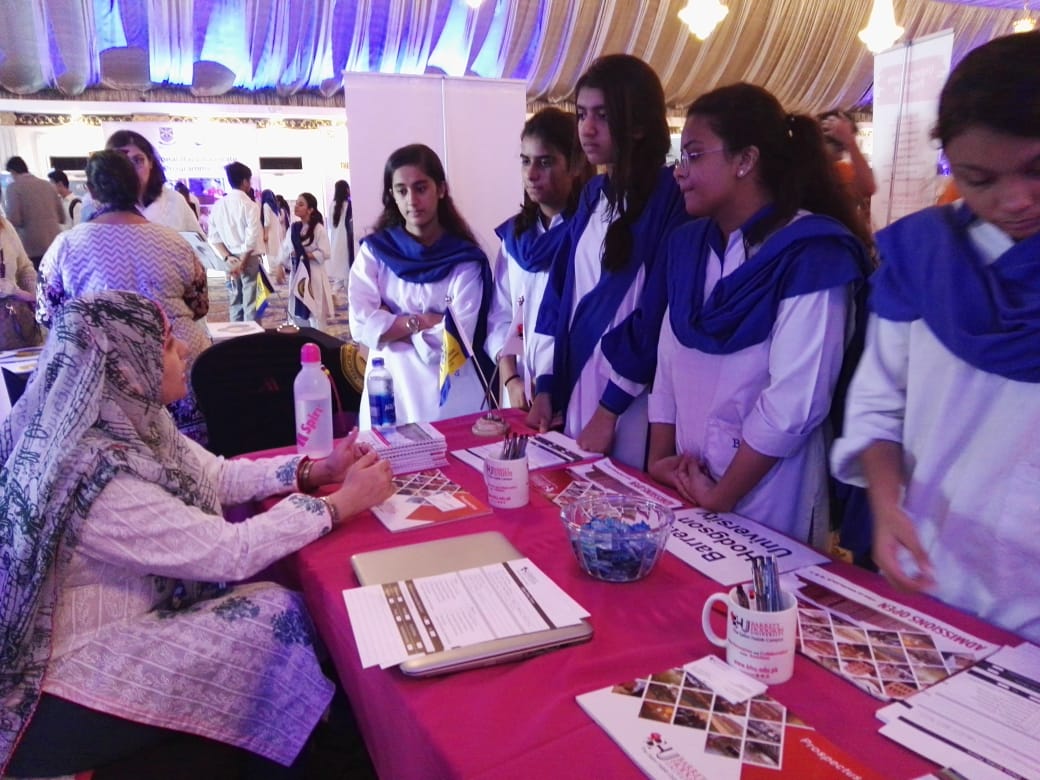 SHUPakistan's tweet photo. BHU participated in Beaconhouse National College Fair 2019, which was held at Marriott Hotel Karachi, on 30th September 2019.
#BHU #BarrettHodgsonUniversity #TheSalimHabibCampus #Outreach #Beaconhouse #BNCF2019 #StudentQueries #FutureApplicants #EducationTransformation https://t.co/d1ldPmjEuo
