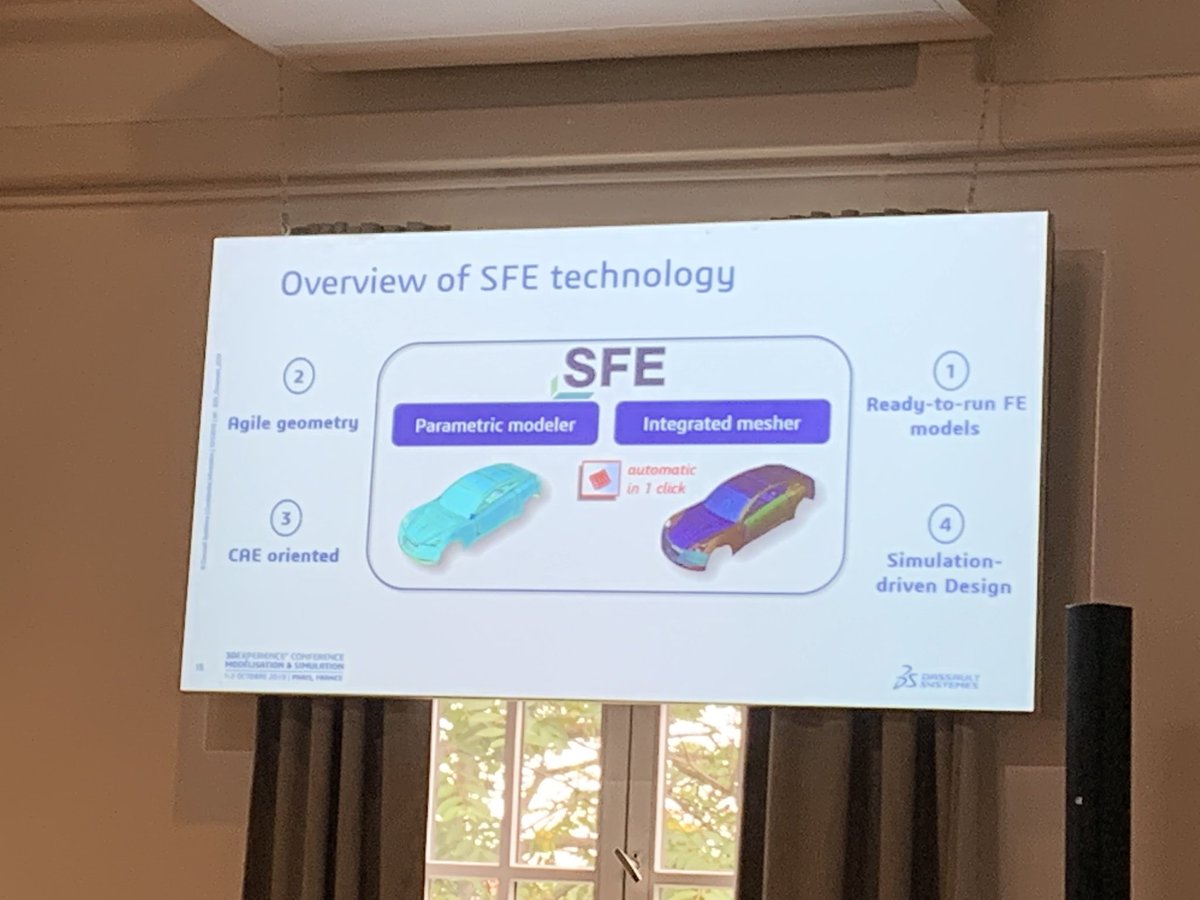 ELigerot's tweet image. #ModSim19 Driven Simulation ! où comment intégrer le plus de variantes possibles en phase amont d’un développement produit grâce à une approche paramétrique ! La solution SFE perlent d’adresser ces enjeux