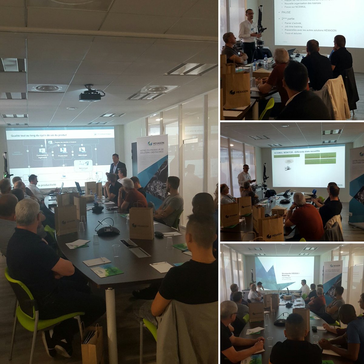 Jour 1 de notre roadshow  <a href="/Hexagon_ps/">Hexagon Production Software</a> à Saint PRIEST. Les nouveautés <a href="/workplan_ps/">WORKPLAN</a> et <a href="/VISIcadcam/">VISI</a> sont à l honneur aujourd'hui avec la mise en avant des interfaces développées avec <a href="/NCSIMUL/">NCSIMUL</a>. Merci à tous les clients présents.