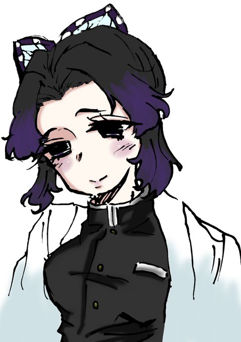 くろむらさんがTwitterに投稿した胡蝶しのぶ(鬼滅の刃)のイラスト。