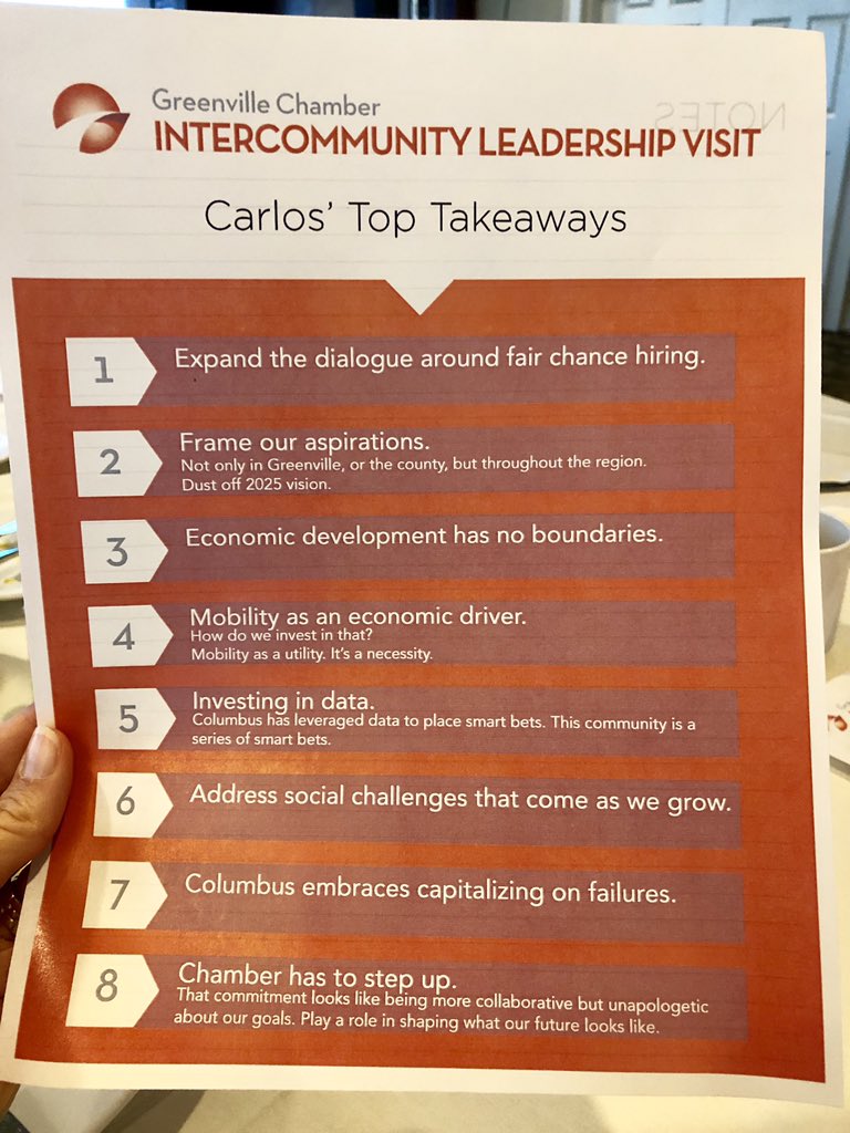 As we continue the discussion this morning on how to keep our region moving forward, the idea of “inclusive prosperity” reminds us of the value of breaking down some of our regional silos in how we address both obstacles and opportunities. #GVLinCBUS #ilv2019 <a href="/GvilleChamber/">Greenville Chamber</a>