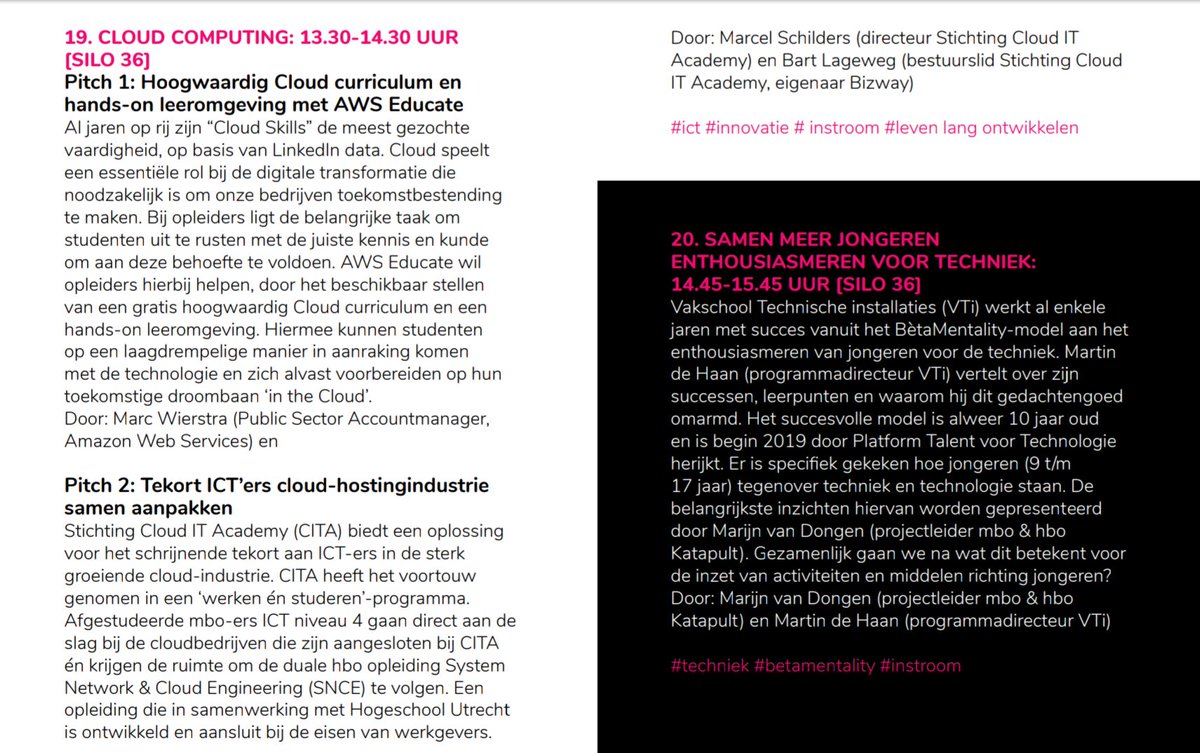 ''De time to hire is met 80% toegenomen. Het duurt heel lang voordat de ICT professionals met de juiste vaardigeheden zijn gevonden'' vertelt Marc tijdens zijn pitch over het <a href="/AWS/">Amazon Web Services</a> Educate programma. #katapultdag2019