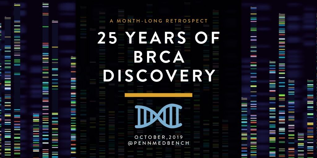 Starting today & all month, we’re looking at the history of BRCA-research, highlighting the milestones, experts, patients & advocates whose collaboration & innovation is saving the lives of people with cancer-causing #BRCA1 & #BRCA2 #geneticmutations. @BasserBRCA #25yearsofBRCA