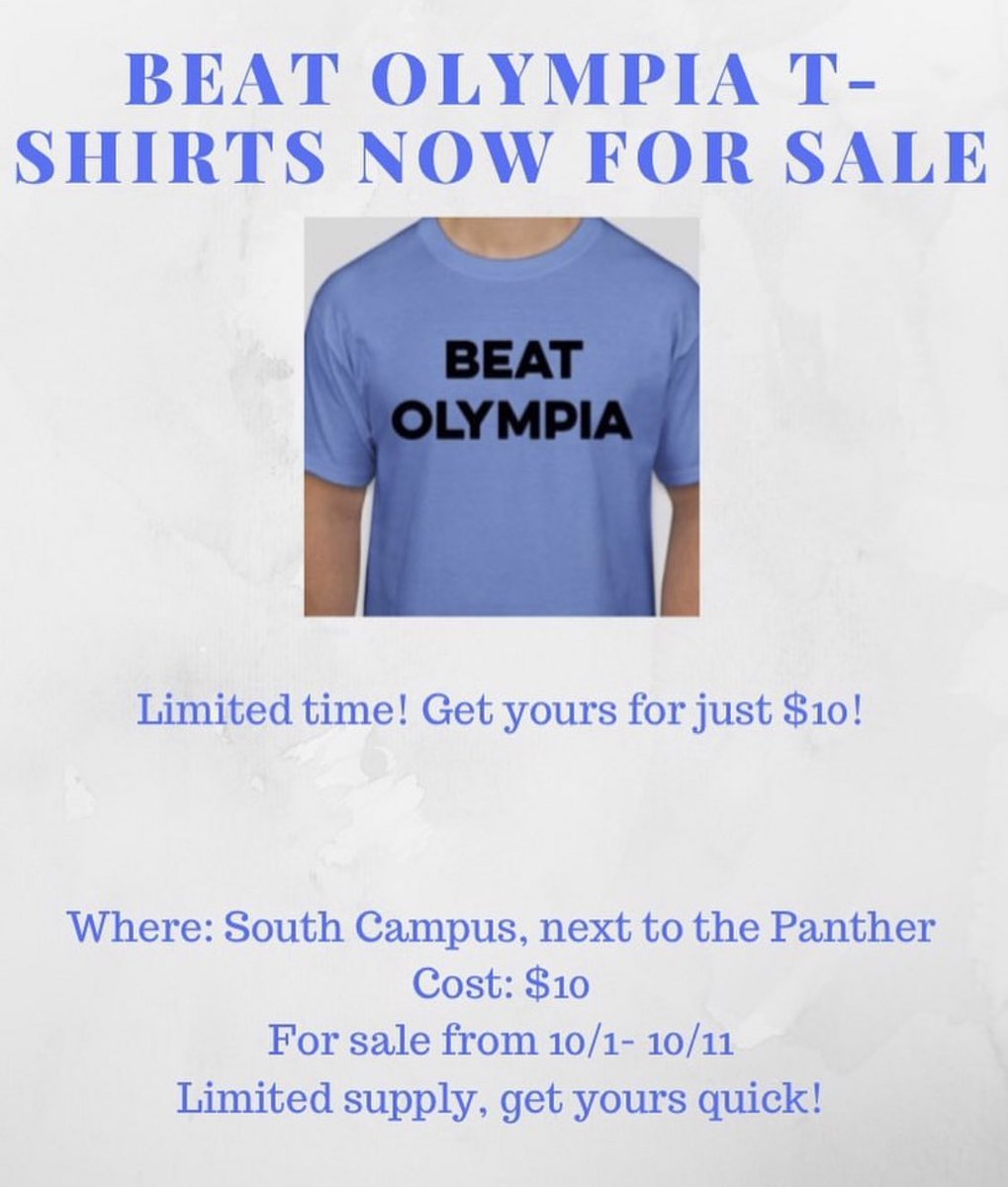 Beat Olympia shirts go on sale today. Make sure to get yours before the big game! 💙🐾