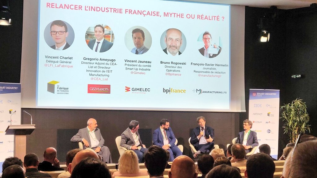 L’#industrie française représente 12% du PIB. Selon <a href="/BrunoLeMaire/">Bruno Le Maire</a>, “les prochaines puissances économiques seront des puissances industrielles”. Mythe ou réalité ? C’est ce qu’on voit tout de suite lors de la table ronde du #HUBSmartIndustryForum. 

#SmartIndustry #Industrie40