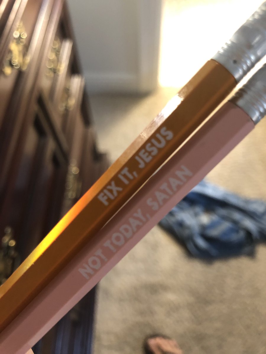 dhmccain's tweet image. Sent @virginiamccain off to take the ACT and this morning with two freshly sharpened pencils from @LifeWay’s Spiritual Warfare School Supplies collection. #canthurt