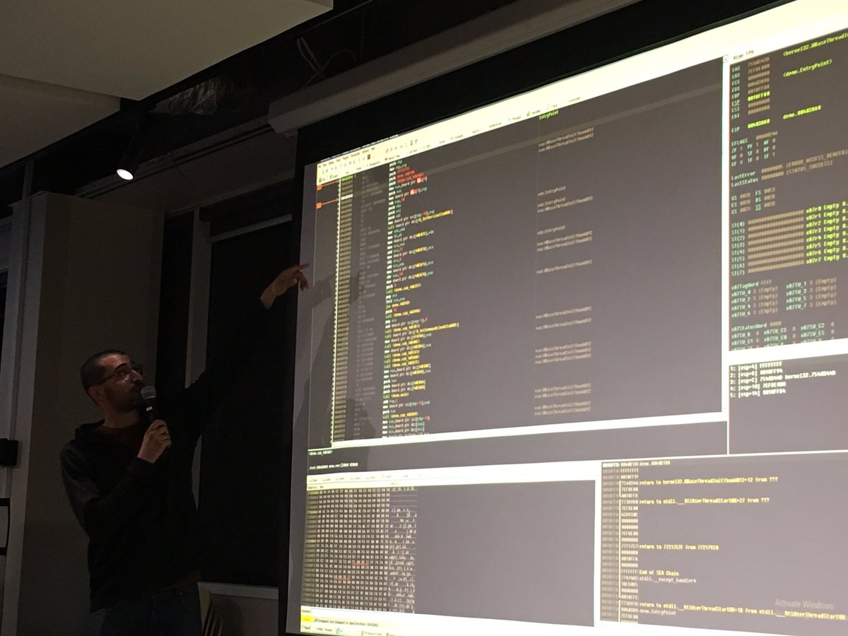 What a great talk we had tonight on reverse engineering and malware by <a href="/Hazelash6/">Hazel HS Kim</a> and @LordNoteworthy. Both are researchers with the Windows Defender team here in Melbourne and shared a lot of their knowledge with us tonight, thank you both so much! ✨