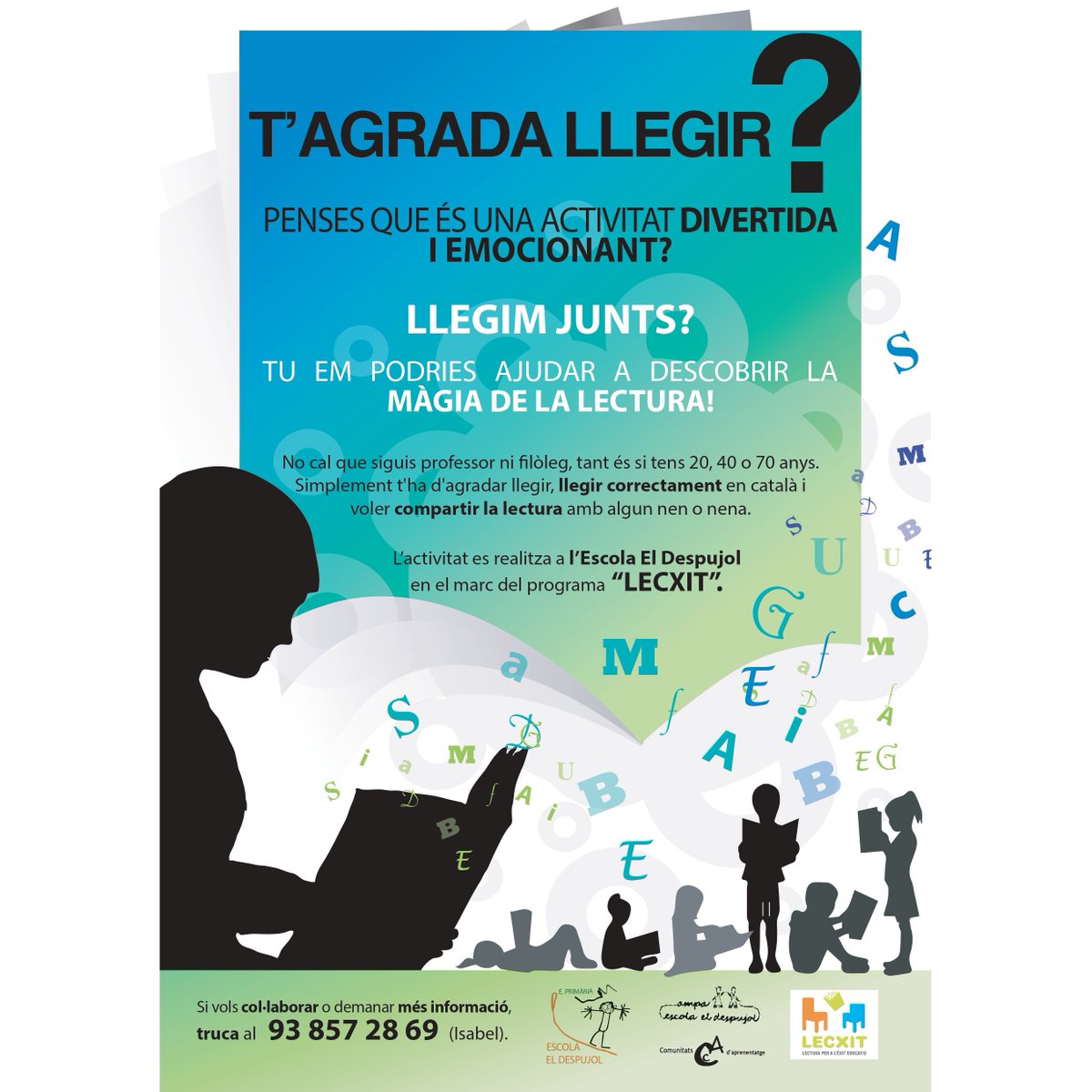 masies_voltrega's tweet image. T&apos;agrada llegir? Llegim junts?
Ajuda a descobrir la màgia de la lectura!

LECXIT és un programa que vol impulsar la comprensió lectora a alumnes a partir de 3r de primària i aconseguir bons lectors atrapats pels llibres.

#lesMasiesdeVoltregà #lecxit #comprensiólectora #llegir