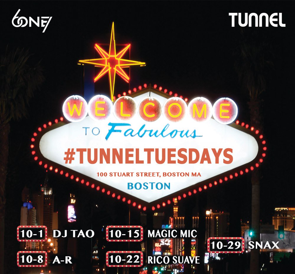 #TunnelTuesdays at <a href="/TunnelBoston/">TunnelBoston</a> with <a href="/DJ_Tao/">Luke T🅰️☯️</a>! No cover! Doors at 11! For tables or info, text 617 438 6682! <a href="/6one7events/">6one7 Productions</a> <a href="/Ace6one7/">Heavy Lies the Crown 🇺🇸🇮🇱</a> @Jeff6one7 <a href="/Londontalent1/">Jeff London</a> <a href="/ThePartyBoston/">partyboston</a> <a href="/JaeClay/">Jaeclay™</a> <a href="/Manu_Spartan_/">Manu 🇭🇹</a> <a href="/Cal6one7/">Cal Taylor</a> <a href="/Mike112549671/">DC Mike</a> <a href="/itsnikkihirtle/">NIKKI HIRTLE</a> <a href="/FlavorMedia/">Flavor Media 🍏</a> <a href="/viphost/">WINTER MICHAEL</a> <a href="/Joey6one7/">Boston Nightlife</a>