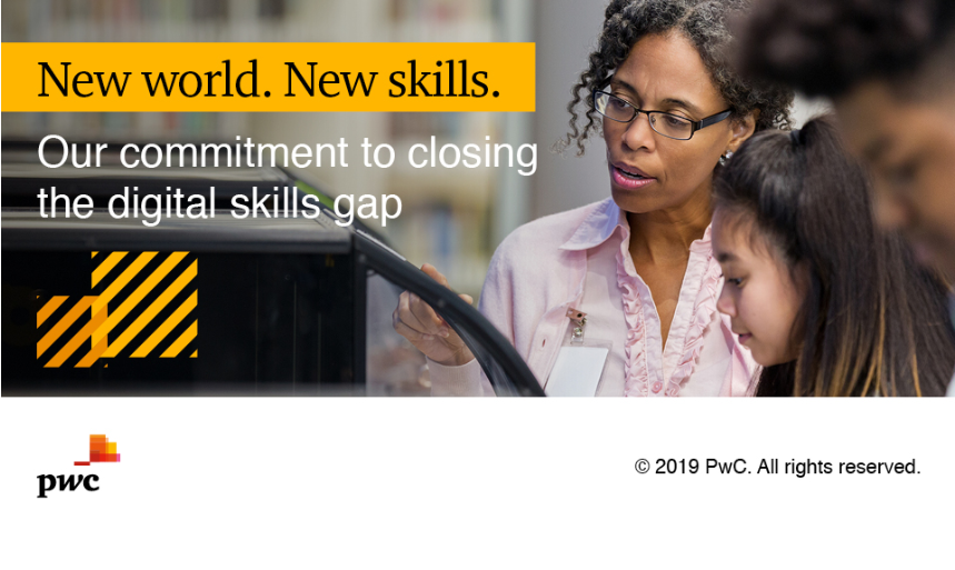 PwC's tweet photo. The gap between the skills people have and those needed for the digital world. It’s a huge and growing problem. Find out what we're doing about it. https://t.co/npxAPl2oLK #upskilling https://t.co/2mON2TSKIc