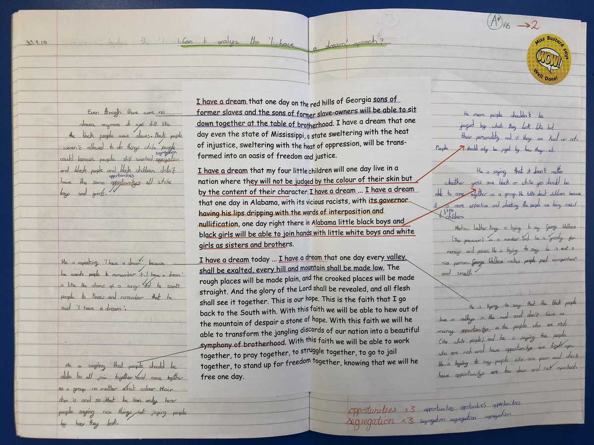 Incredible start to Martin Luther King. Exploring key details of his speech and analysing the crowd sizes and their impact. A lot of quiet and thoughtful moments throughout.. speechless! #loveforwriting #roadtripusa #writingcommmunity #writingrocks 💭