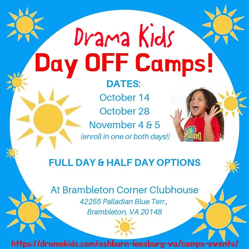 novadramakids's tweet photo. Did you know @lcps has 4 upcoming days off?! Come join us in our "Day off Camps!" 

Enroll now: https://t.co/eEx8xWpdVE https://t.co/M6WAYcbE9T
