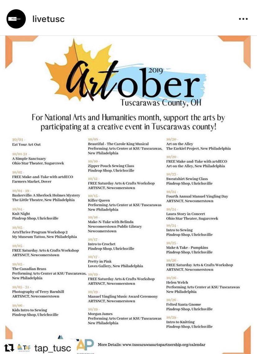 Don’t miss these awesome art-related events happening this month in Tuscarawas county!