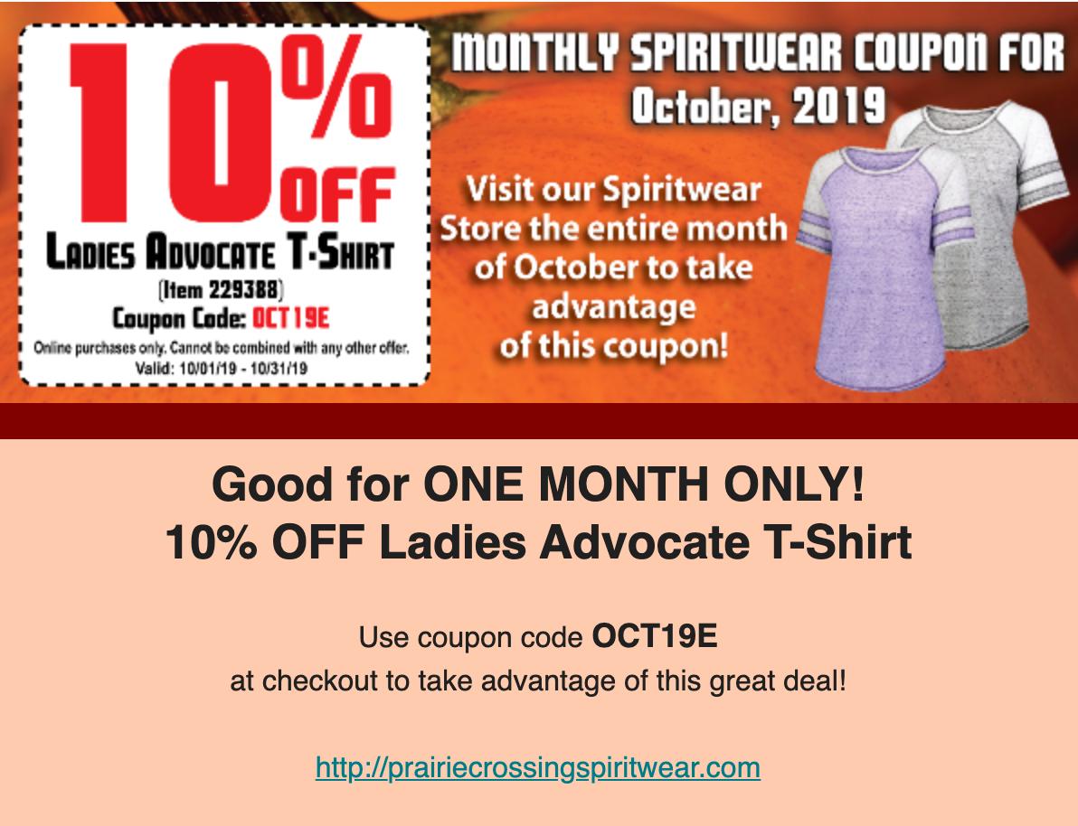 New October coupon!  Don't miss out of savings!