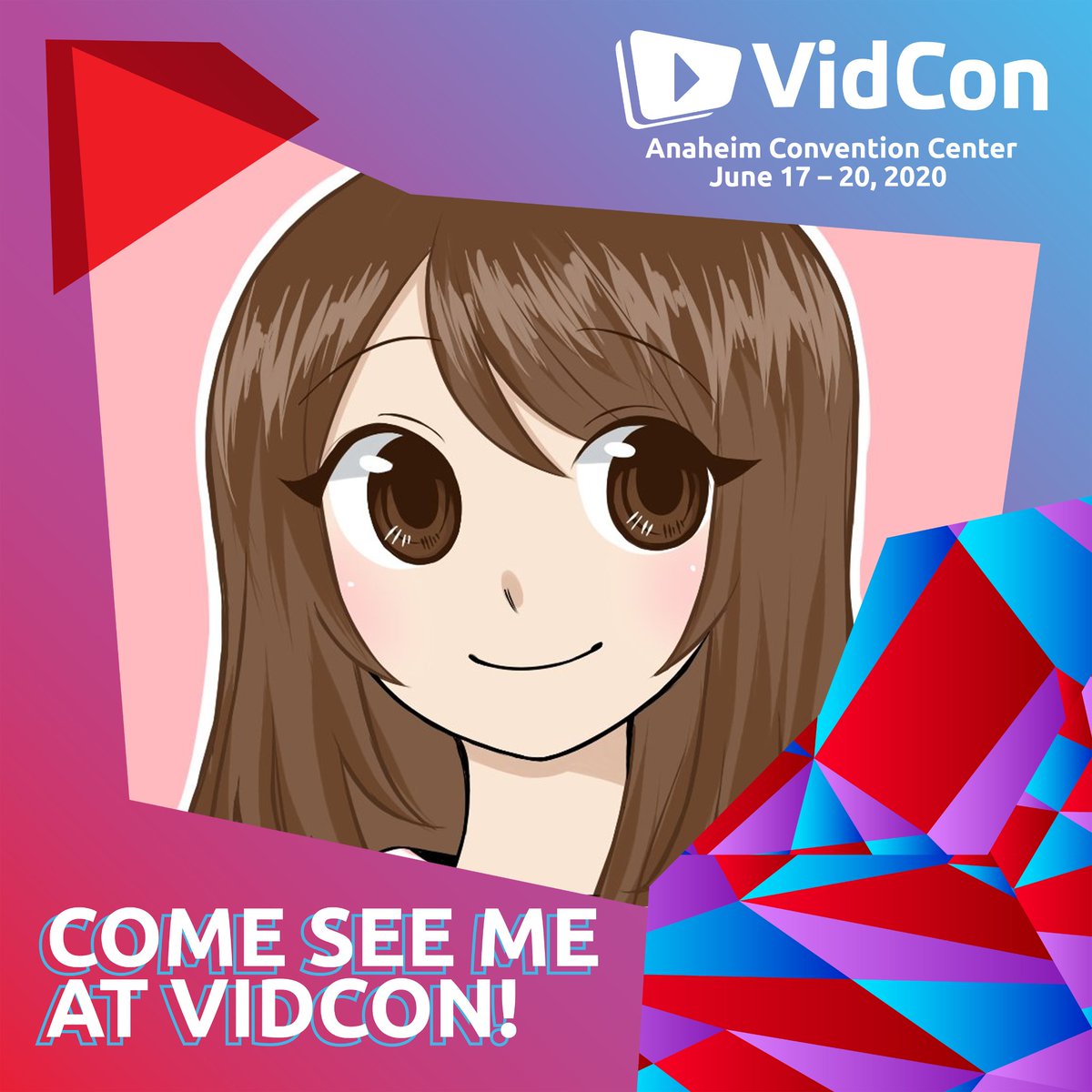 SURPRISE! I've been invited this year as a featured creator for #VidConUS from June 17-20, 2020!! 
Tickets go on sale October 8 !! Aaaaaa I'm so excited 😭✨