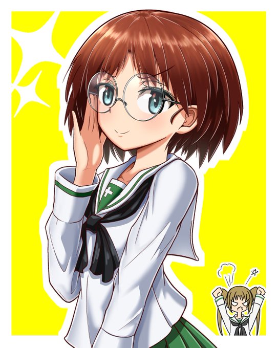 「adjusting eyewear school uniform」 illustration images(Oldest)