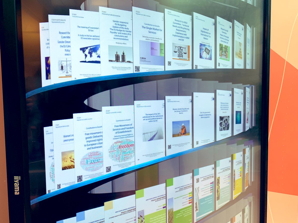 EP_Technology's tweet photo. What the library of the future may look like? In the ITEC Innovation village we have a 3D bookshelf. Scan the barcode and access the latest EP publications! #DGITEC #EP_innovation #ITEC_innovation_week https://t.co/oUA6WqfFYS