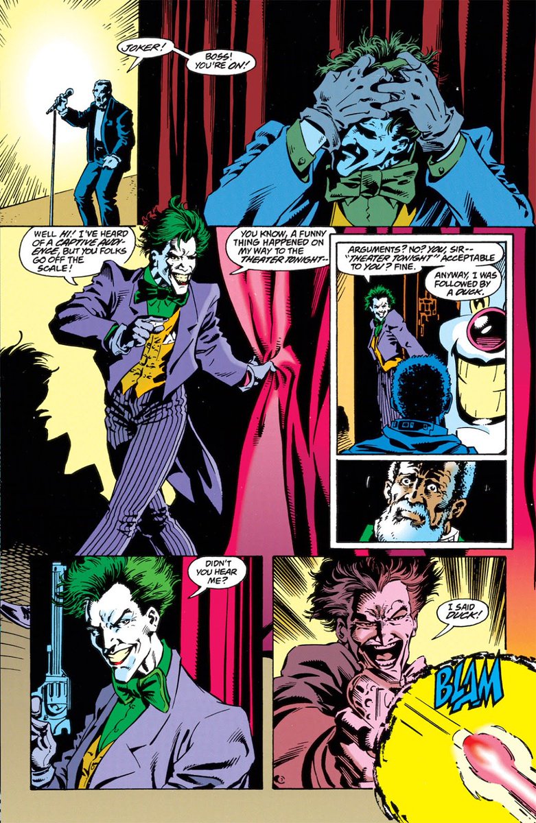 Crisis1985 On Twitter Dc Batman Joker バットマン ジョーカー キリングジョークの後日談 かつての若き芸人時代に屈辱を与えた観客を拉致して復讐するべく笑えば爆発する爆弾を首に仕掛け 笑わなくてもジョーカーが始末するという地獄のライブを展開する By