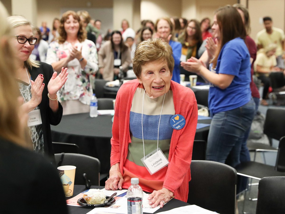 UnkCoe's tweet image. Dr. LaVonne Kopecky Plambeck and her daughter Pam Plambeck joined the UNK Early Childhood Conference.  Dr. Plambeck was presented an Early Childhood Education Pioneer award by Dr. Natalie Danner, the Plambeck Montessori Endowed Chair and Dr. Grace Mims, COE Interim Dean.