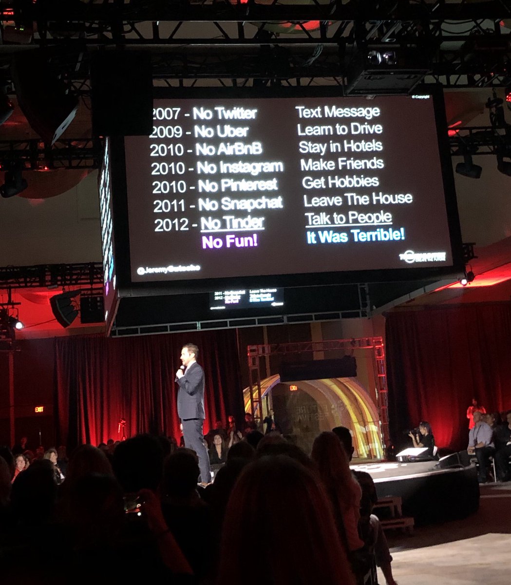 #Fascinating (and #hilarious) opening keynote at the <a href="/TrendHunterFF/">Future Festival</a> today with <a href="/jeremygutsche/">Jeremy Gutsche</a>. Love looking back in time to understand how to move forward <a href="/trendhunter/">Trend Hunter</a> #innovation