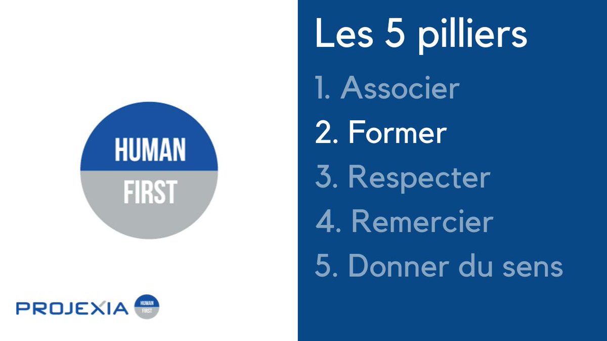 💡 Cette semaine, on vous présente les cinq engagements du groupe dont Projexia fait maintenant partie: le Groupe K9. 
👉 Notre 2nd engagement est Former : 15% des employés ont validé une nouvelle certification SAP. 
#HumanFirst