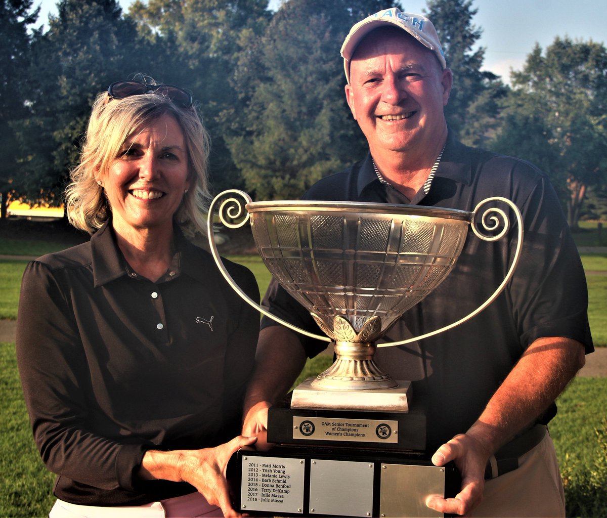 officialGAM's tweet photo. Winning the 2019 GAM Senior Tournament of Champions titles are Julie Massa (Holt) and Kevin Klemet (White Lake)! Thank you @PVGCC for a great day yesterday. #GAM100 https://t.co/2owmyDUysP