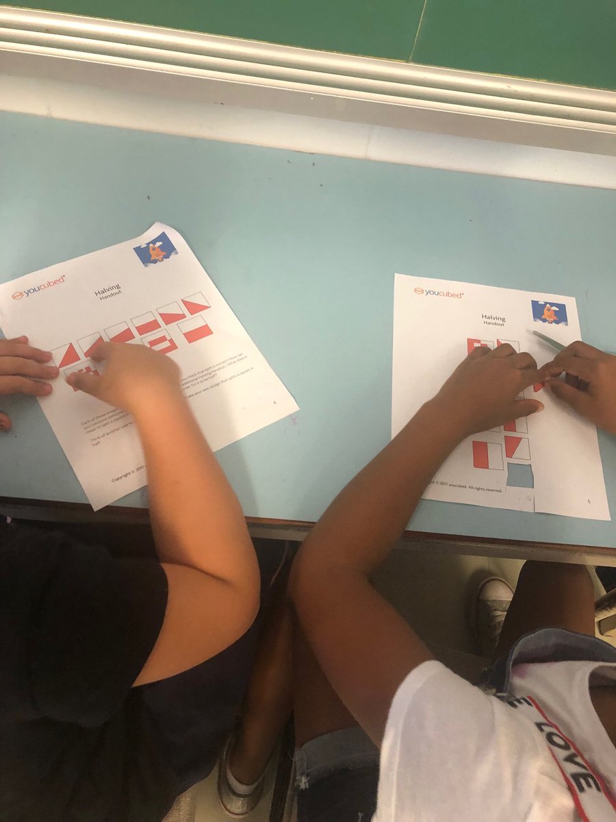 csnider04's tweet photo. @JGSimcoeGr3_4B kicked off problem solving today with a positive mindset message from @joboaler and students persevered to prove how these shapes show half #wecanalllearnmath #mistakesgrowyourbrain #weekofinspirationalmath #mathfight @JGSimcoe_LDSB https://t.co/ELmhWOS64v
