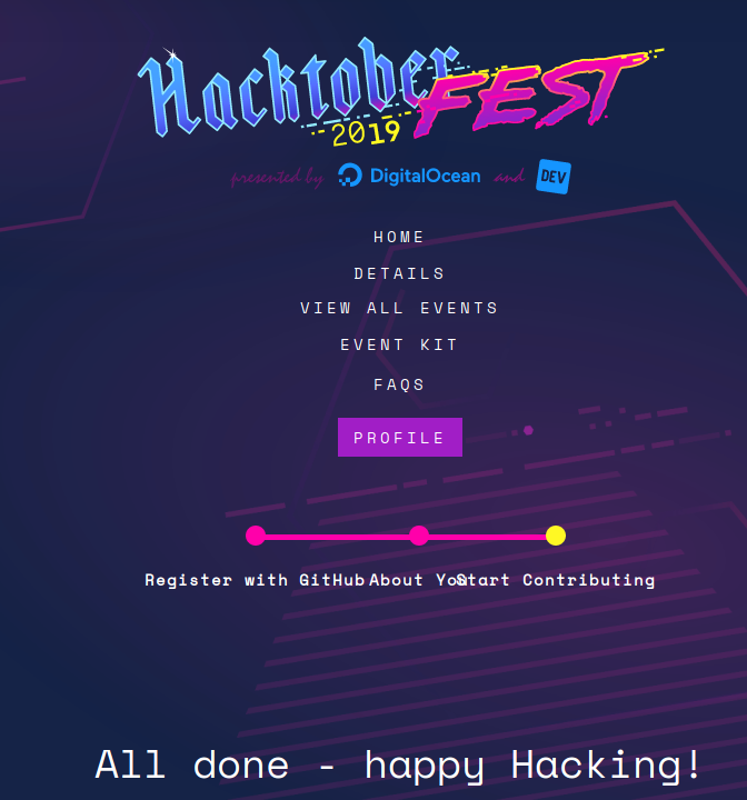 dynamister's tweet photo. We are off to the races! #Hacktoberfest https://t.co/YxNpZM6d7S