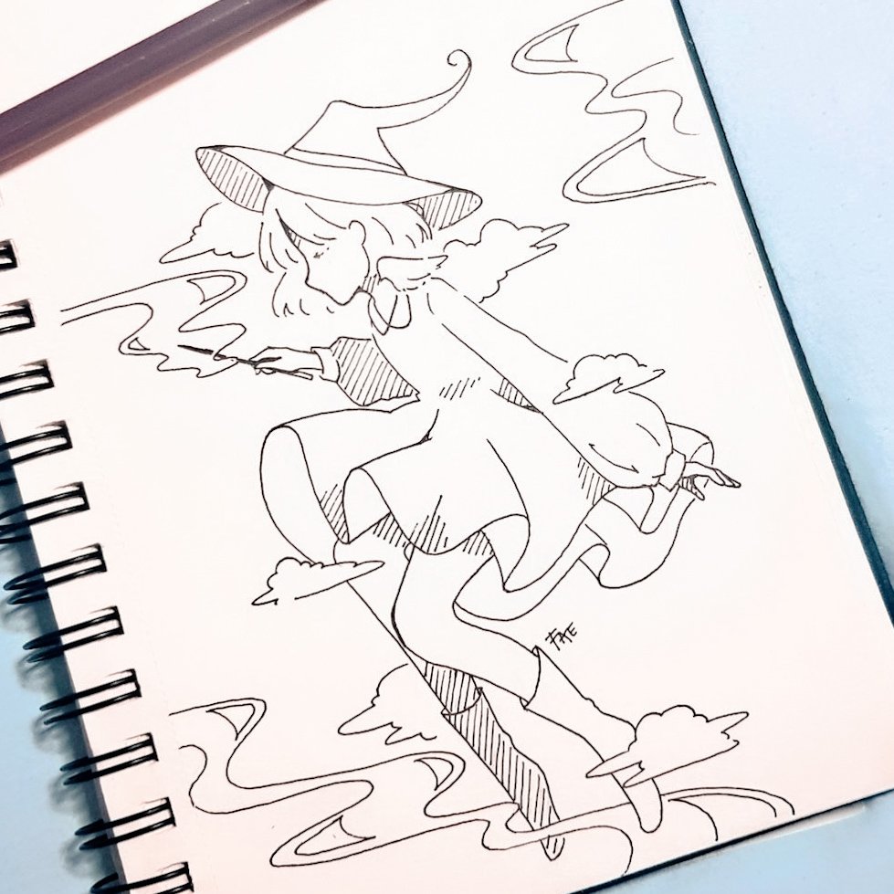 inktober is cursed all my pens wouldnt work i had to change pens 4 times
day 1 • air witch ☁️
#Inktober2019 #inktober
using #nlitvvininktober prompt list ✨