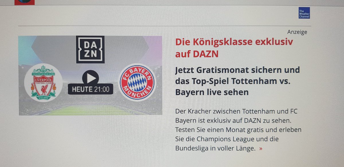 Wer ist bei Euch eigentlich für die Werbung zuständig? #DAZN #BayernMunich #ChampionsLeague