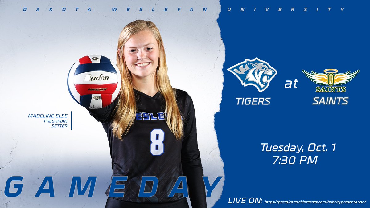 dwtigers's tweet photo. GAMEDAY🏐

📺https://t.co/9sSgkFfQLd
📈https://t.co/y5WdepjGZ3
⌚️7:30 PM
📍Aberdeen, S.D.

#EarnYourStripes #BleedBlue https://t.co/DNyWHrAcW0