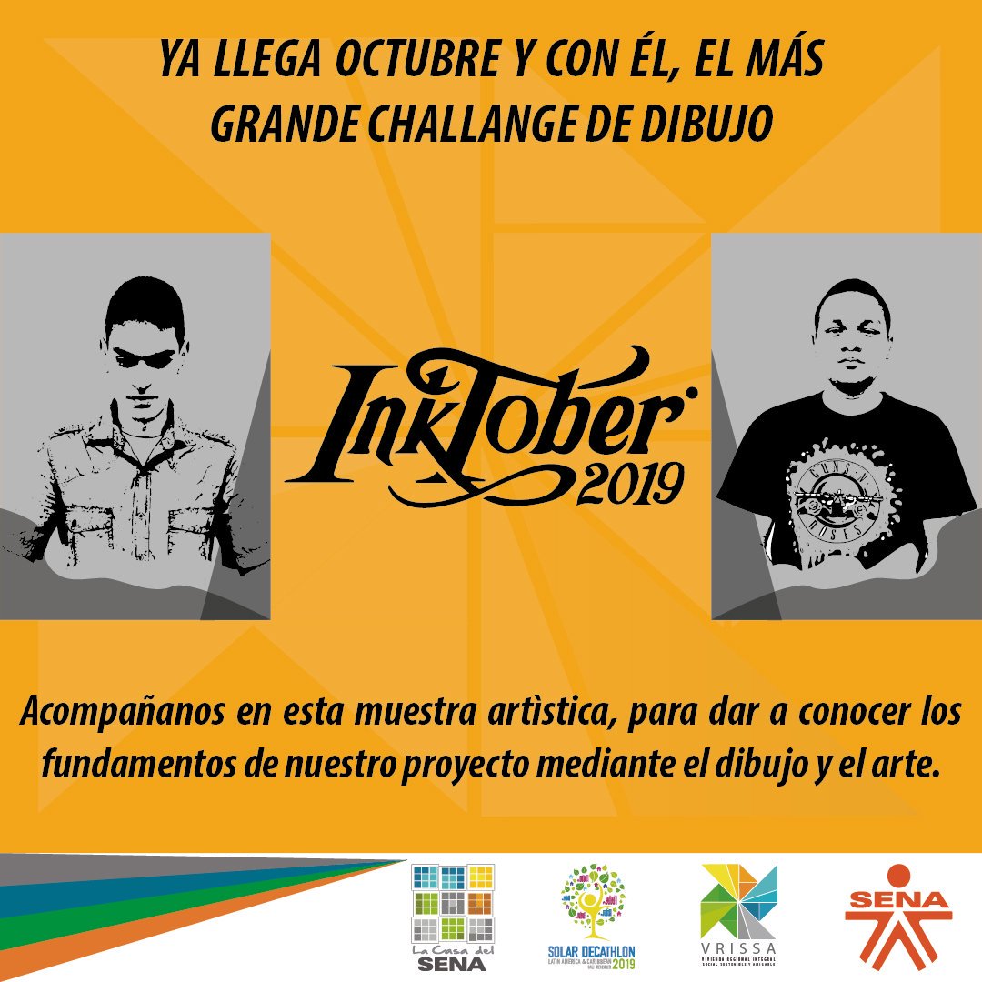 vrissacasasena's tweet photo. Inktober, un reto diseñado para aquellos que les gusta el arte y el dibujo.Tú puedes hacer parte de este reto y participar por un premio.
#VRISSACasaSENA #SENA #FeriaDeLaConstrucción2019 #SENAEnAcción #SolarDecathlon19 #sdl19 #SDLAC #VRISSAEnElPacifico #SomosVRISSA #inktober2019 https://t.co/Bis8nvtSux