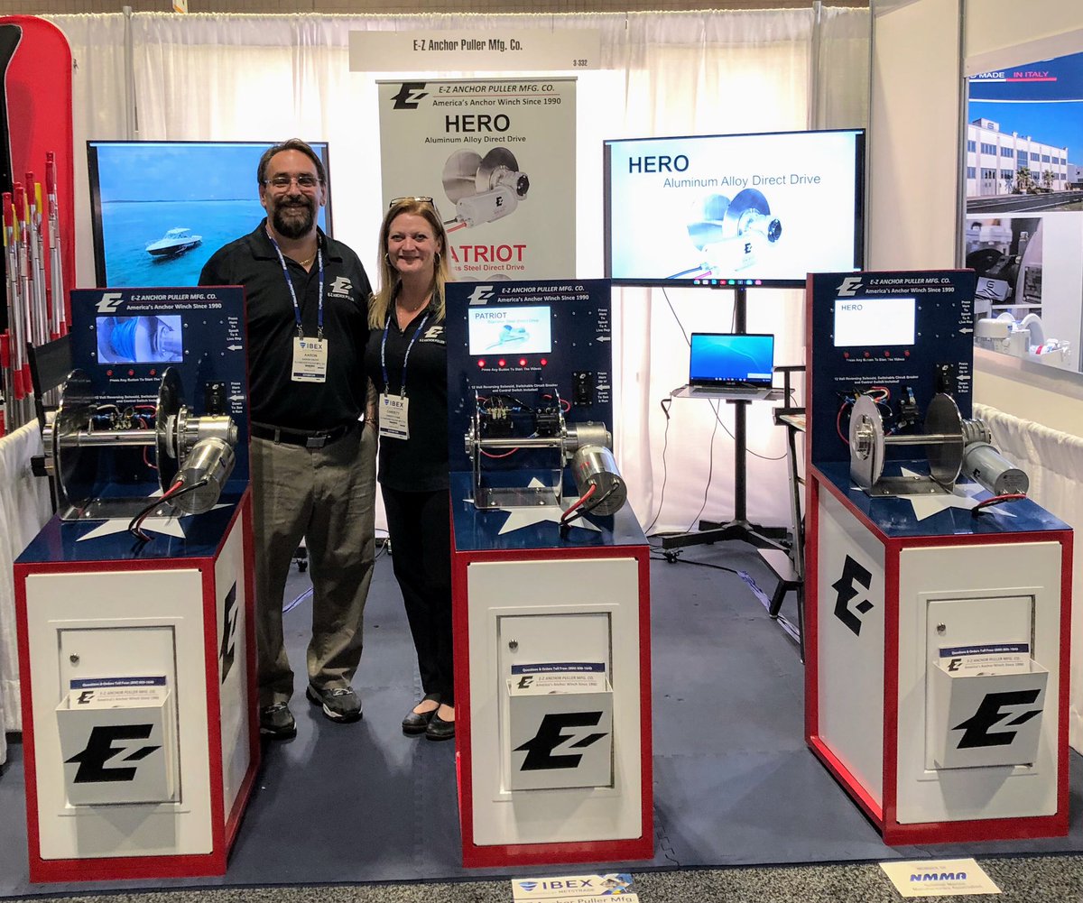 EZAnchorPuller's tweet photo. Day one at IBEX in sunny Tampa, Fl. Stop by booth 3-332 to see our E-Z Anchor Puller drum anchor winches. #ibex2019 #ezanchorpuller https://t.co/s7j76nsgIr