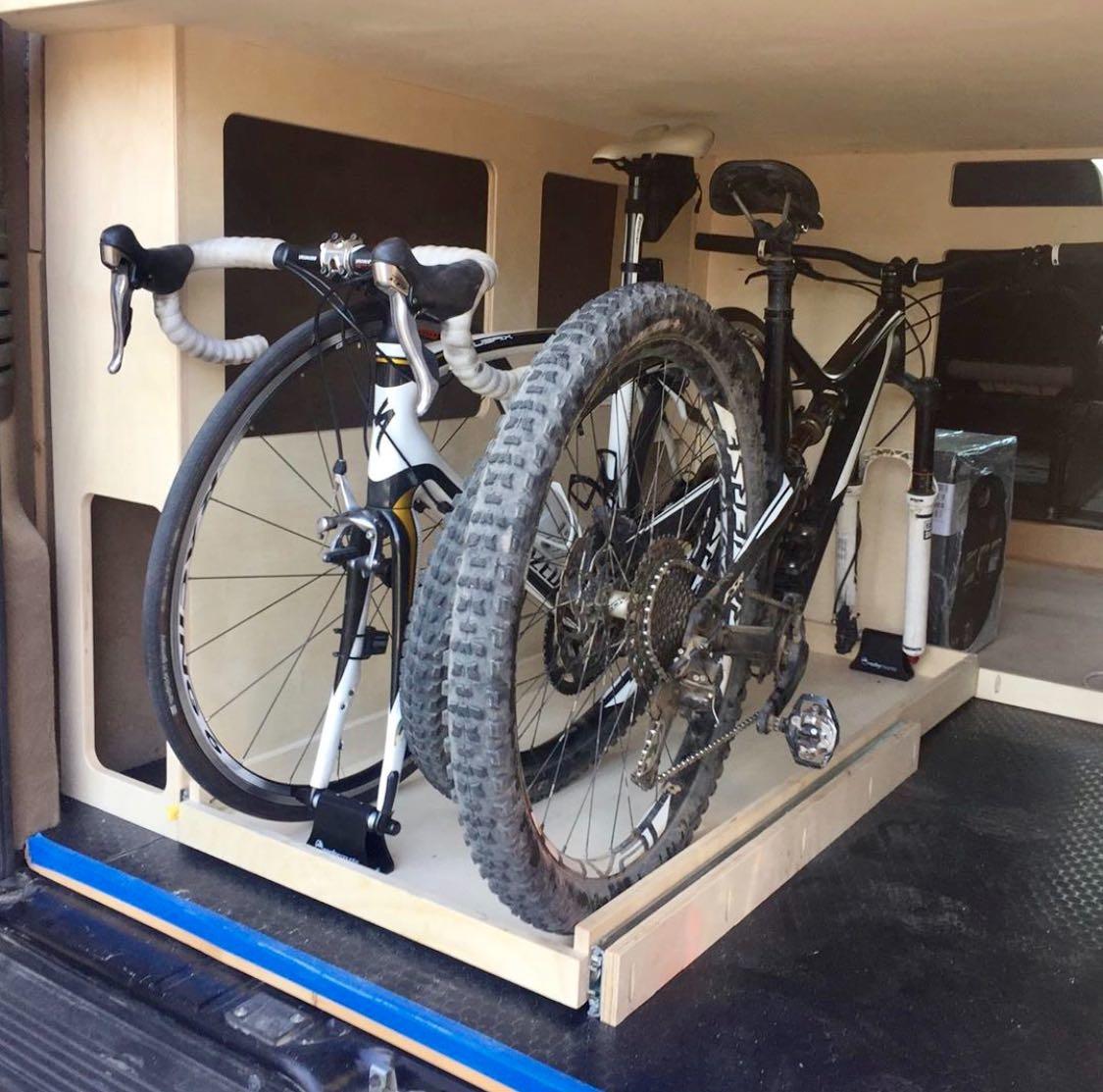 sliding bike rack