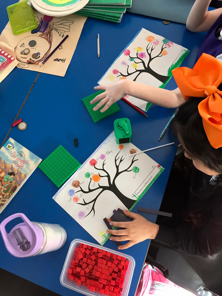 Sandwood120's tweet photo. P4 created wonderful money trees using coin rubbings. They worked collaboratively and used concrete resources to help them work out the value of their trees. Max P4 quoted “money doesn’t usually grow on trees, but it does in P4” 😂 @glasgowcounts @mathsweekscot #mathsScot https://t.co/sAqrNLlEYa